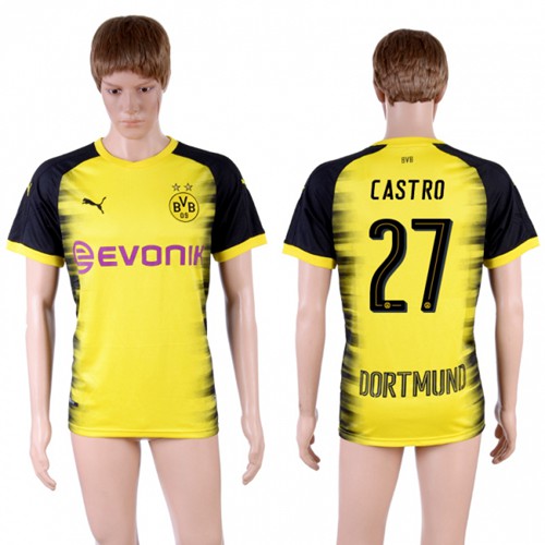 Dortmund #27 Castro Yellow Soccer Club Jersey
